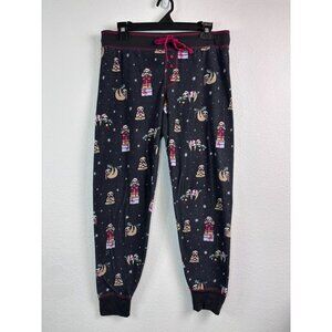 P. J. Salvage women's‎ medium grey sloth christmas jogger pajama lounge pants
